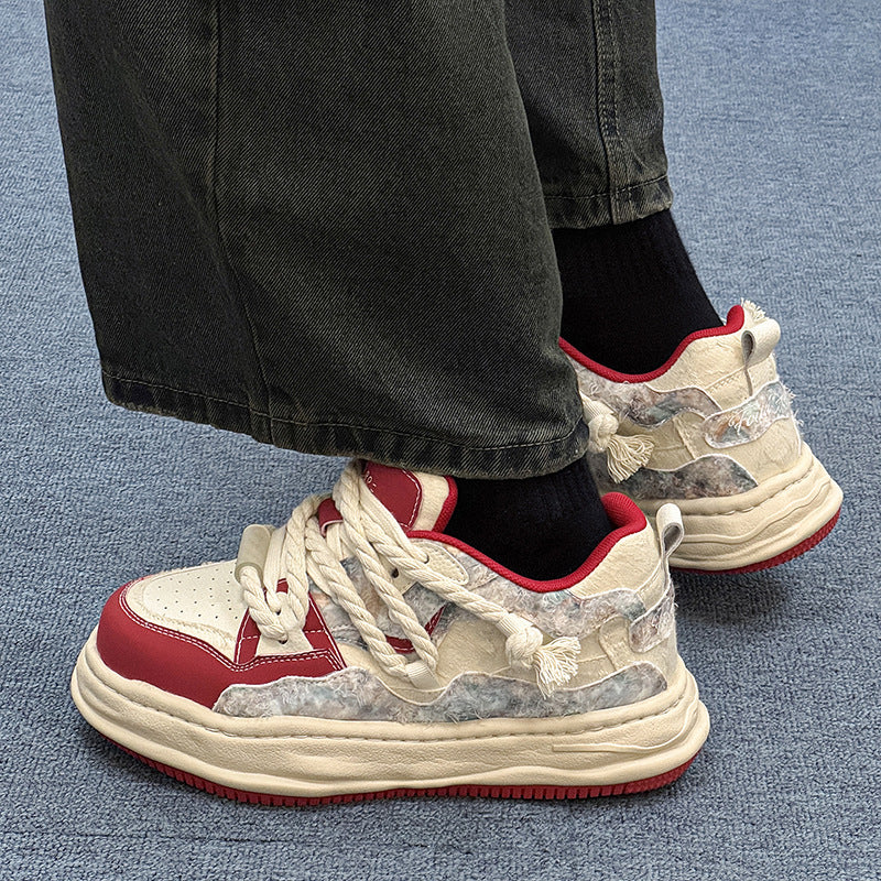 Invisible Height Increasing Insole Dissoed Bottom Color Men's Board Shoes