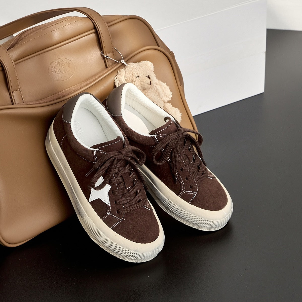 Head Old Thick Bottom Bread Dirty Retro Patchwork Sneakers