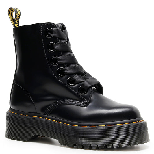 Women's Thick-soled British Style Ankle Muffin Lace Boots