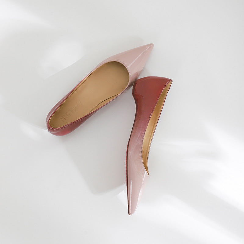 Women's French Nude Height Increasing Insole Pointed Women's Fashion Shoes