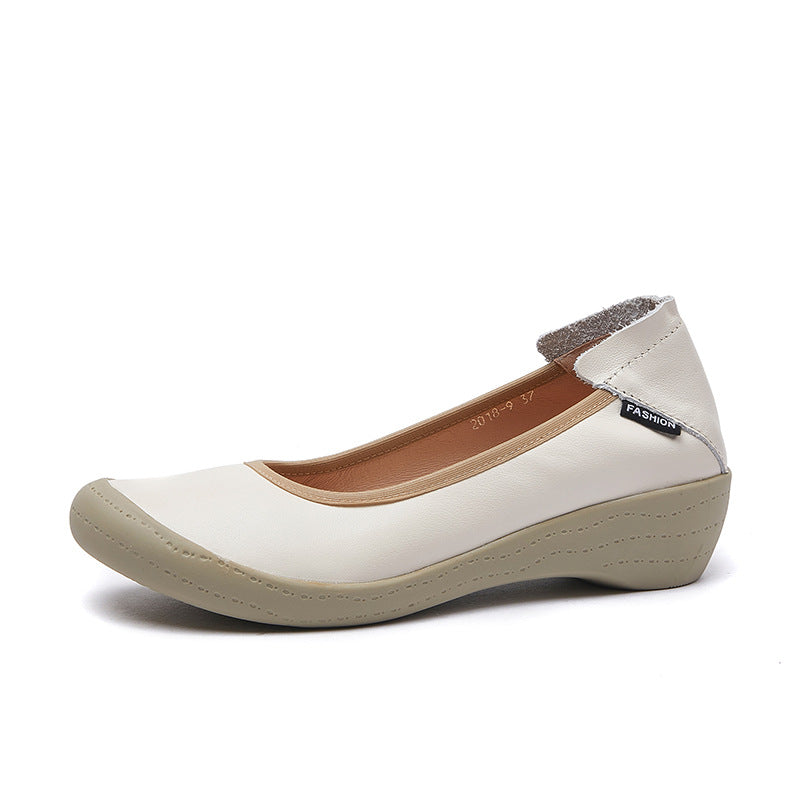 Women's Handmade Platform Wedge Shallow Mouth Pumps Casual Shoes