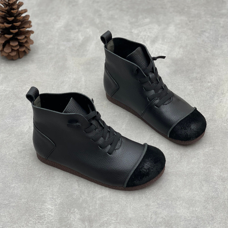 Retro Style Soft Bottom With Veet Lining Warm Boots