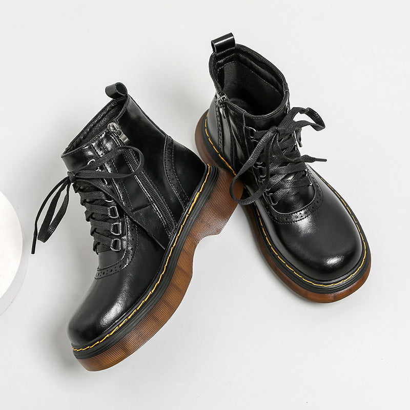 Women's Martin For British Style Fashion Round Head Boots