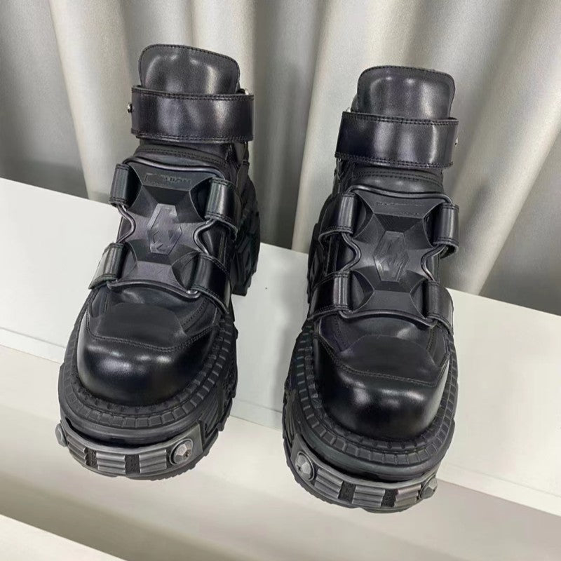 Women's & Men's Spanish Punk Rock Dark Platform Thick Bottom Men's Casual Shoes