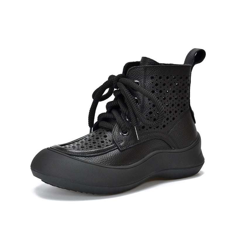 Women's With First Layer Of Cowhide Vintage Soft Bottom Short Winter Boots