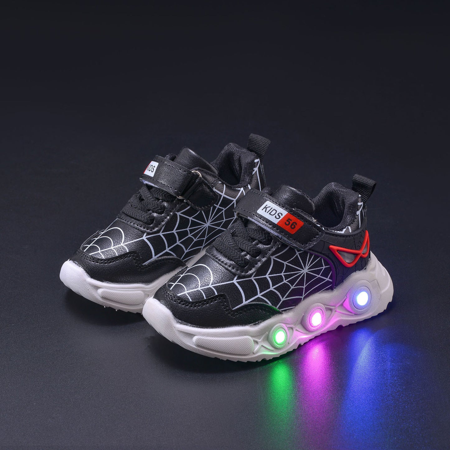 Children's Spider Web Luminous Sports Small Medium Kid's Sneakers