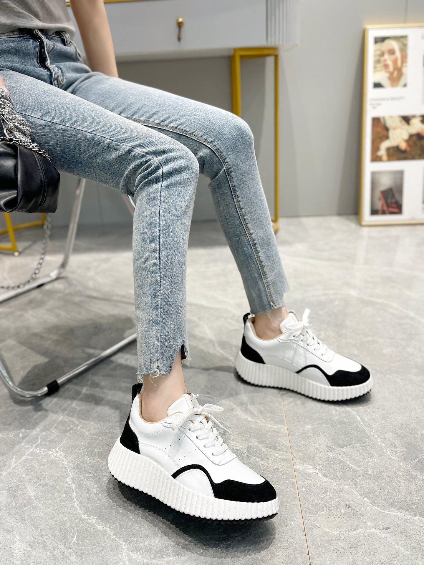 Women's Head Thick Bottom Height Increasing Breathable Platform Men's Shoes
