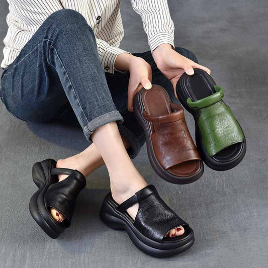 Women's Muffin Thick Bottom For Outdoors Vintage Soft Outdoor Thick-soles Slippers