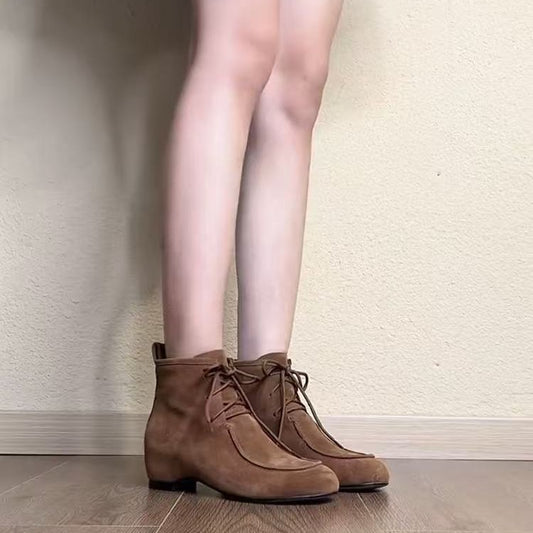 Women's Niche Fashionable Martin Retro Frosted Height Increasing Boots