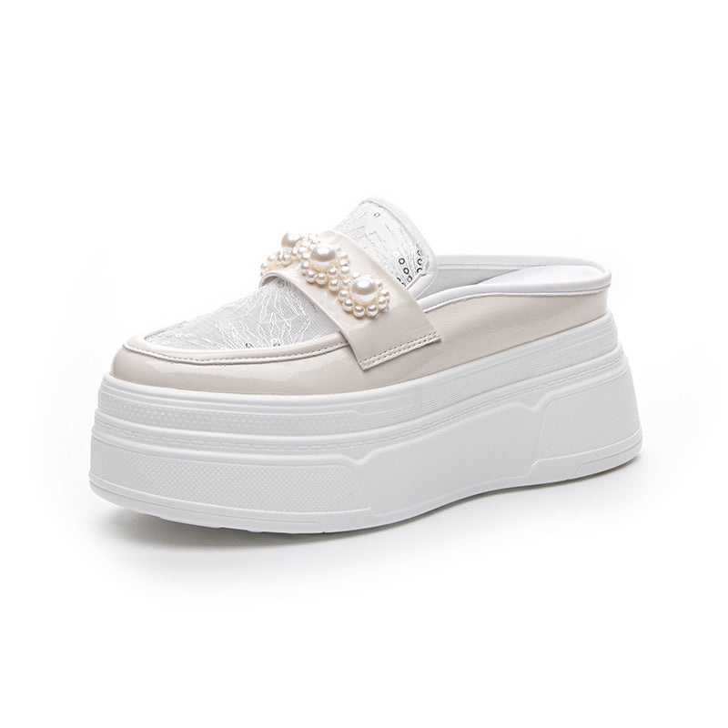 Women's Summer Mirror Platform Korean Fashion Slip-on Slippers