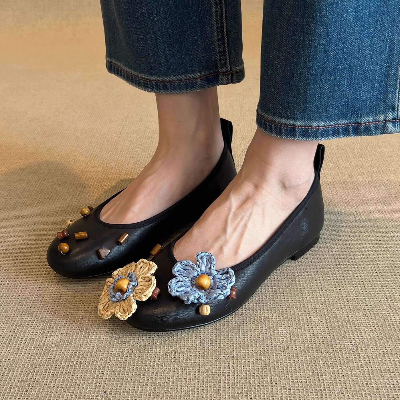 Summer French Flower Shallow Mouth Pumps Fairy Style Women's Fashion Shoes