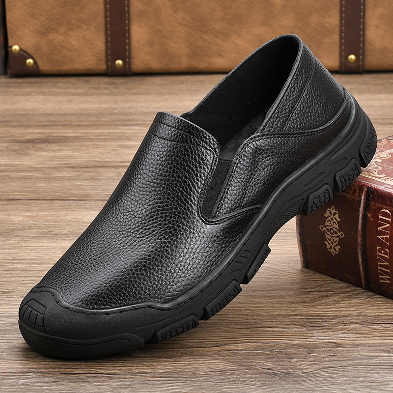 Men's Business Breathable Dad Soft Bottom Light Waterproof Men's Casual Leather Shoes