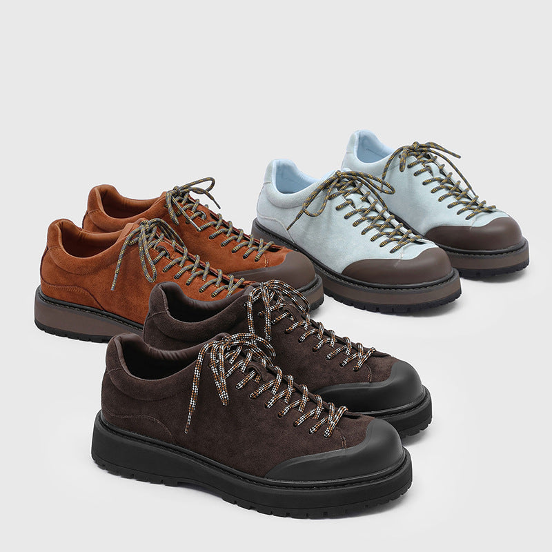 Men's Platform Height Increasing British Fashionable Lace Men's Casual Leather Shoes