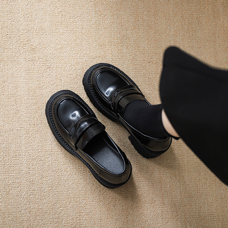 Women's Platform Slip-on Versatile Single-layer British Style Loafers