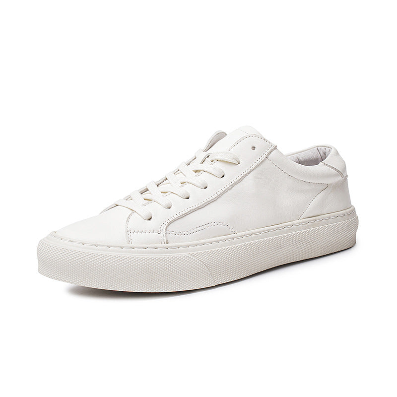 Men's National Fashion White Simplicity Korean Style Leather Shoes