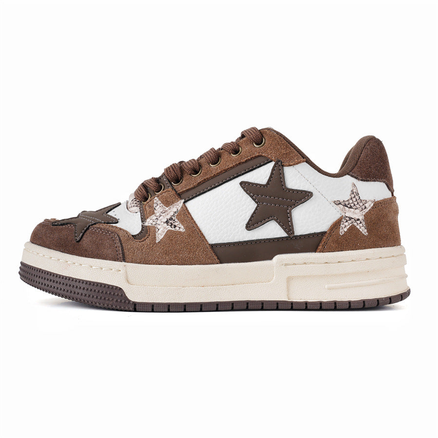 Women's & Men's Blue Stars Board Couple Height Increasing Sneakers