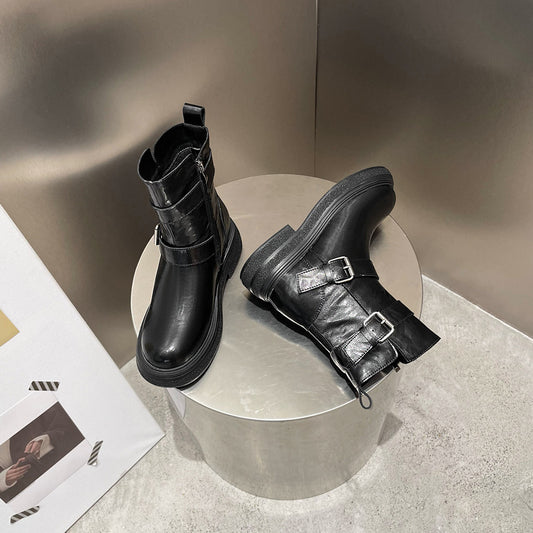Women's Increasing Martin Genuine Western Short Round Boots