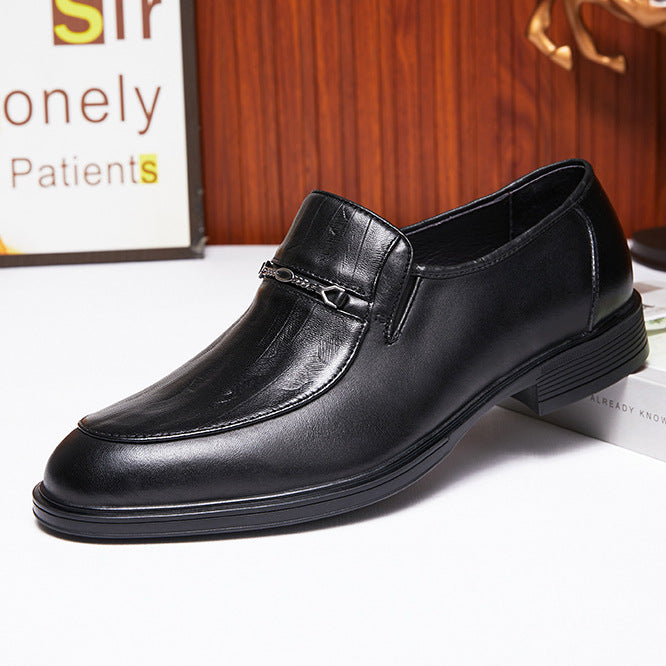 Men's Fashion Genuine Embossed Slip-on Wear Low Men's Business Leather Shoes