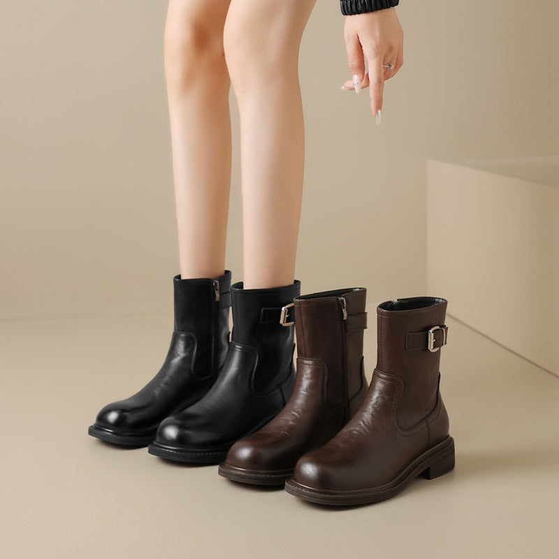 Women's Western Style Skinny Veet Martin Platform Ankle Women's Cotton Shoes