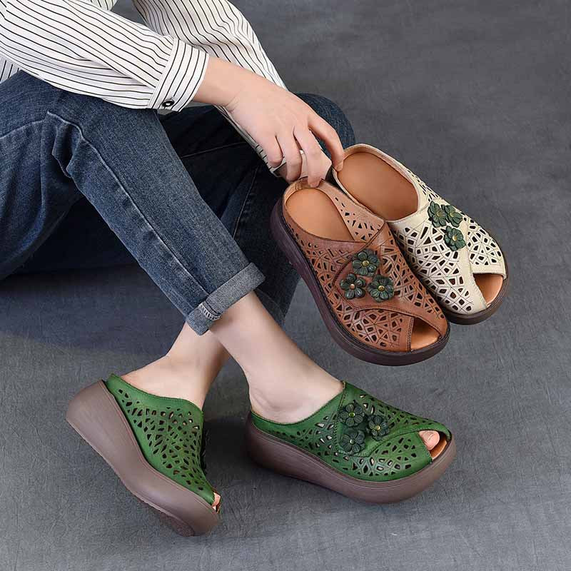 Women's Style Platform Wedge Peep Toe Outdoor Slippers