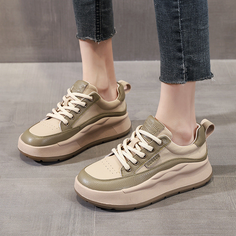 Women's Thick-soled Spring Lightweight Breathable White Bread Casual Shoes