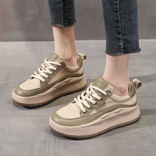 Women's Thick-soled Spring Lightweight Breathable White Bread Casual Shoes