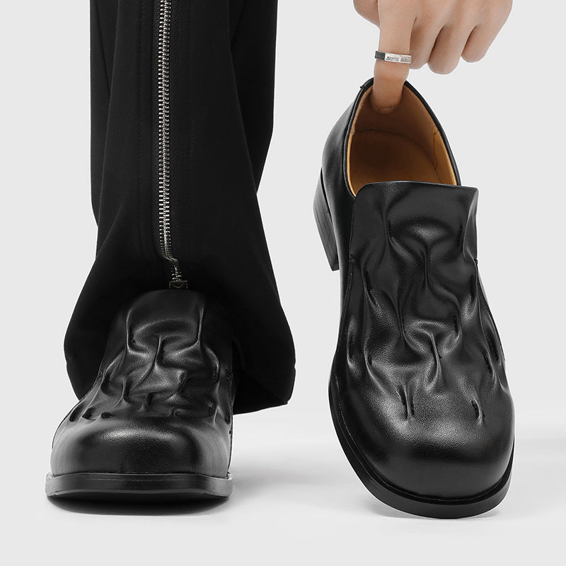 Women's & Men's Black Round Head Leisure Couple Slip-on Loafers/doug Shoes