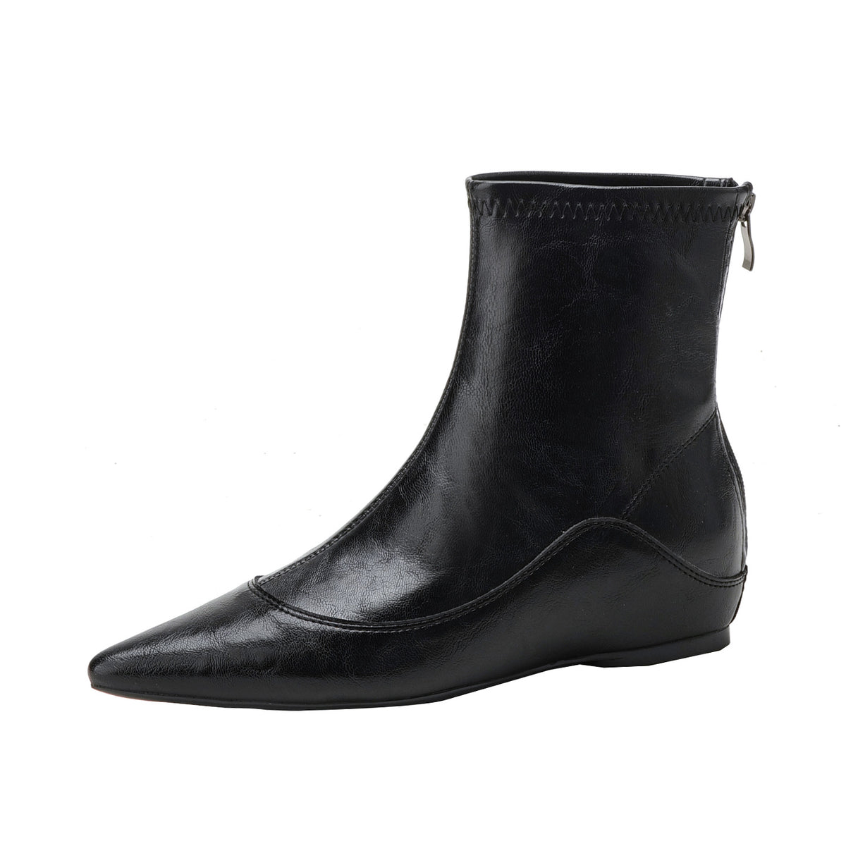 British Style Pointed Toe Skinny Soft Fashion Inner Height Increasing Women's Leather Boots