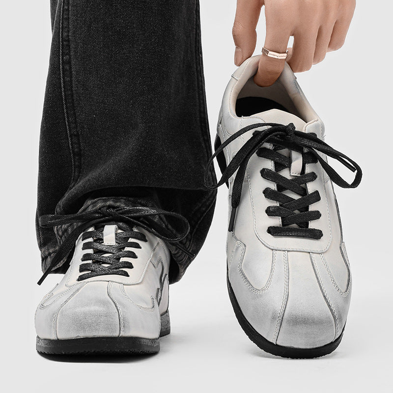 Women's Classic Commute German Training Soft Bottom Comfortable Lace Up White Men's Board Shoes