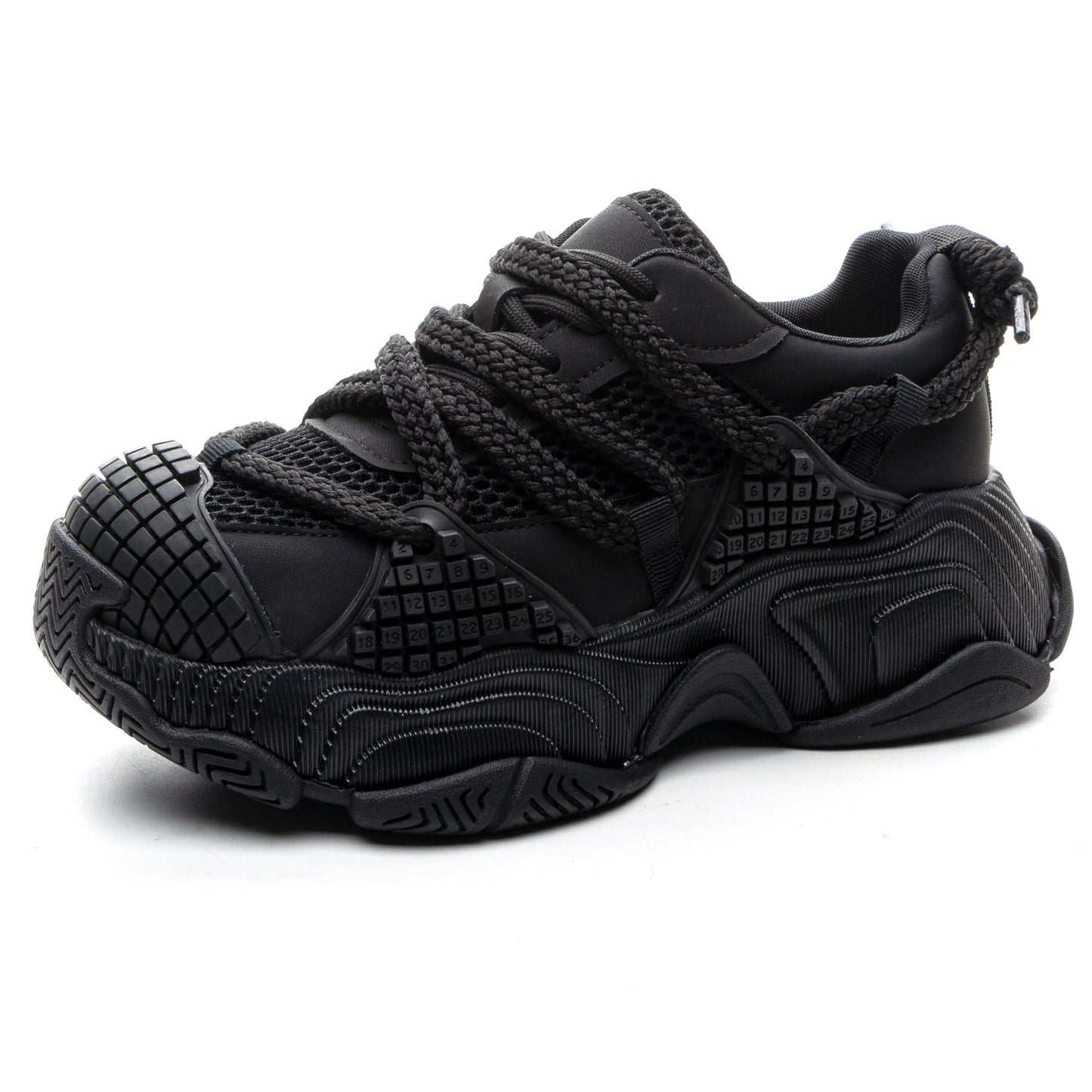 Women's Surface Round Head Platform Dad Stitching Personal Heels