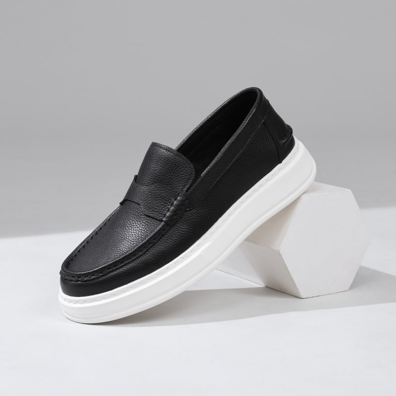 Men's Spring Genuine Slip-on Fashion Soft Bottom Loafers/doug Shoes
