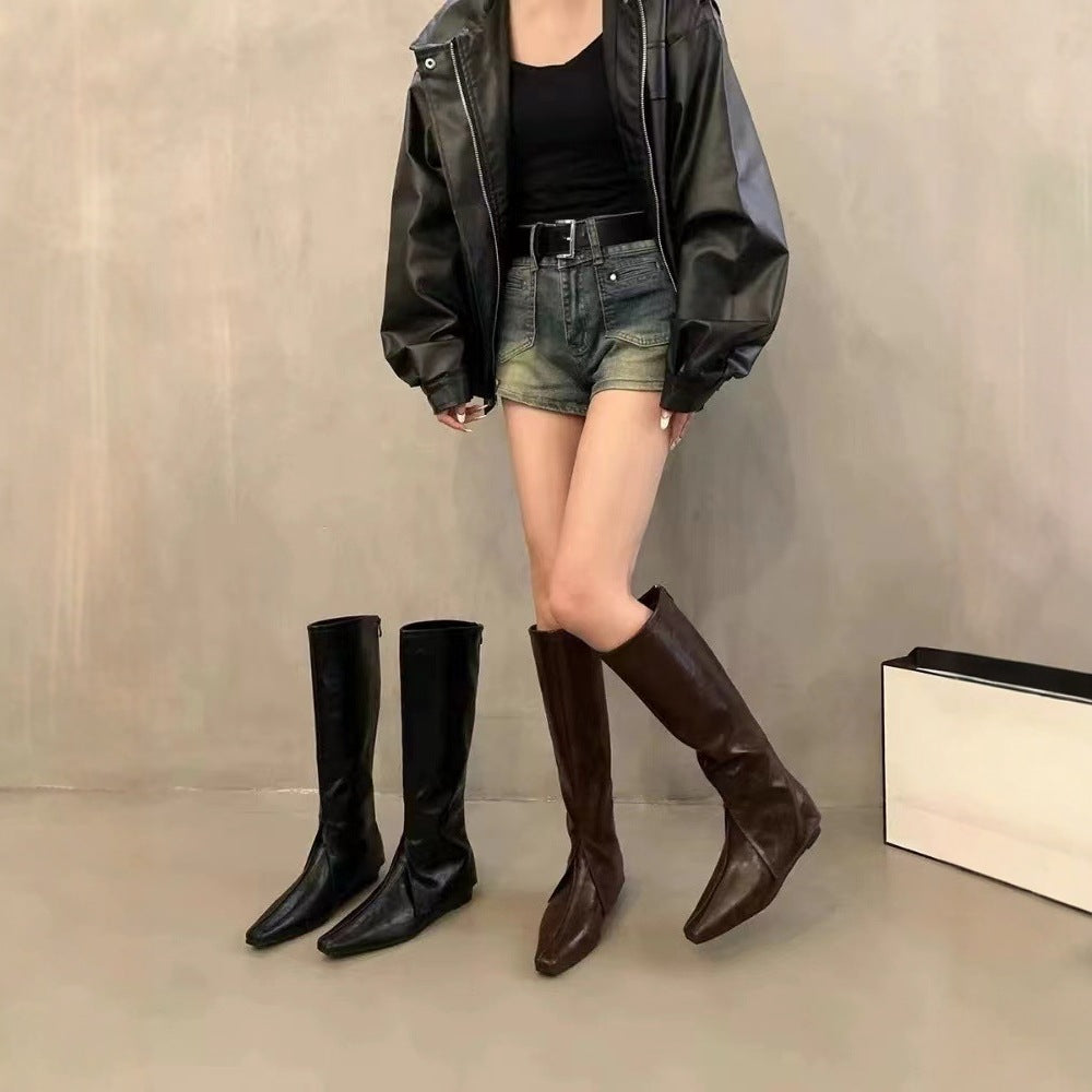 Women's Head Autumn Korean Style Slimming High Boots
