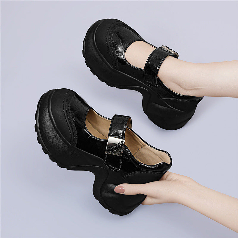 Women's Muffin Platform Chunky Low-cut British Style Women's Fashion Shoes