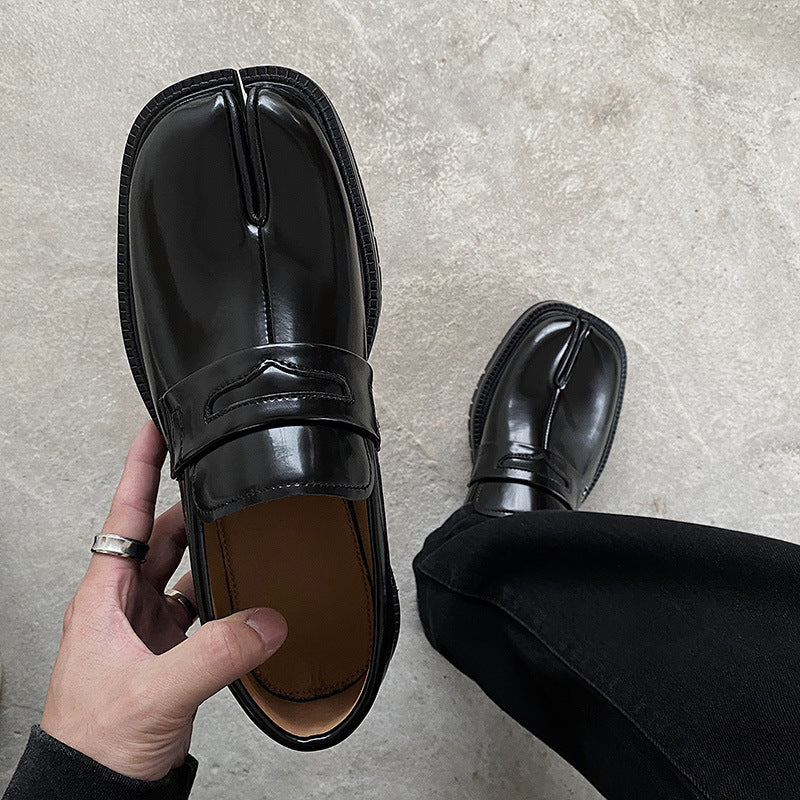 Men's Niche High-grade Horseshoe Design Korean British Trendy Leather Shoes