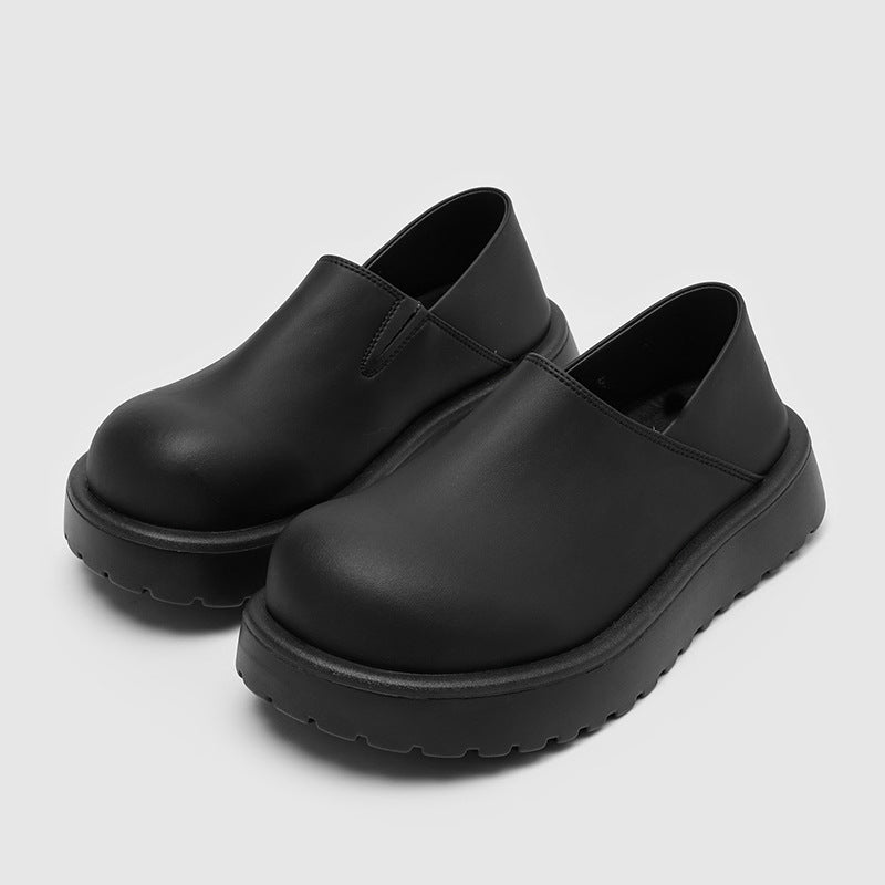 Men's Muller Big Toe Lazy Slip On Trendy Fashion Black Loafers