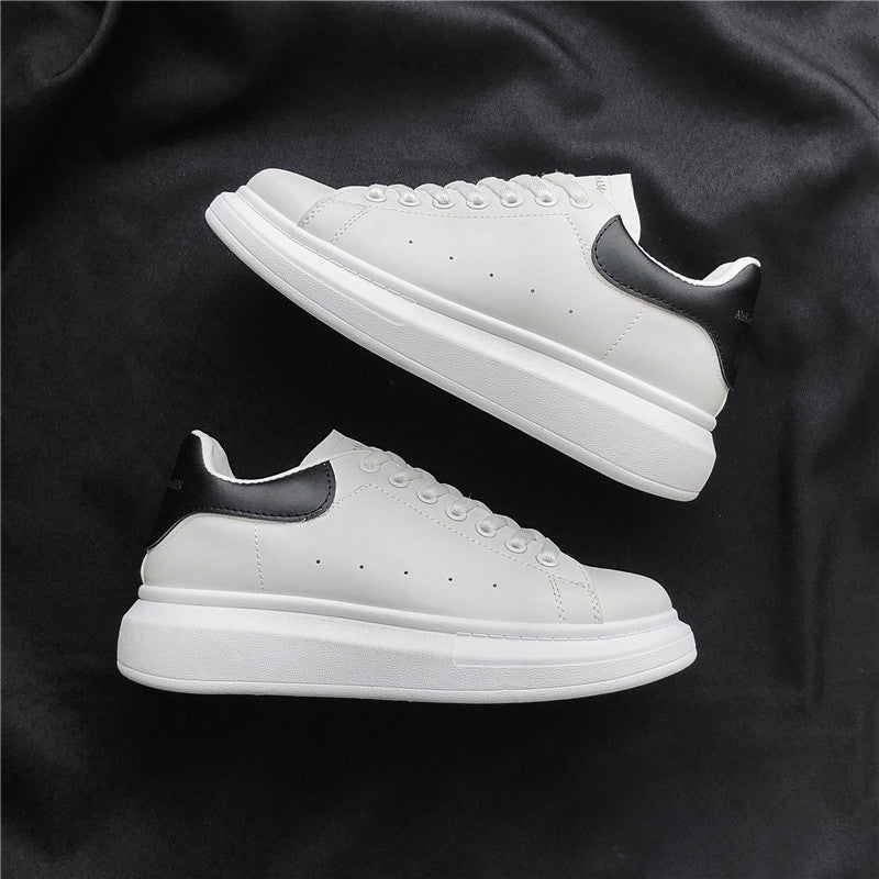 Women's & Men's White Spring Lovers Wild Thick-soled Height Sneakers