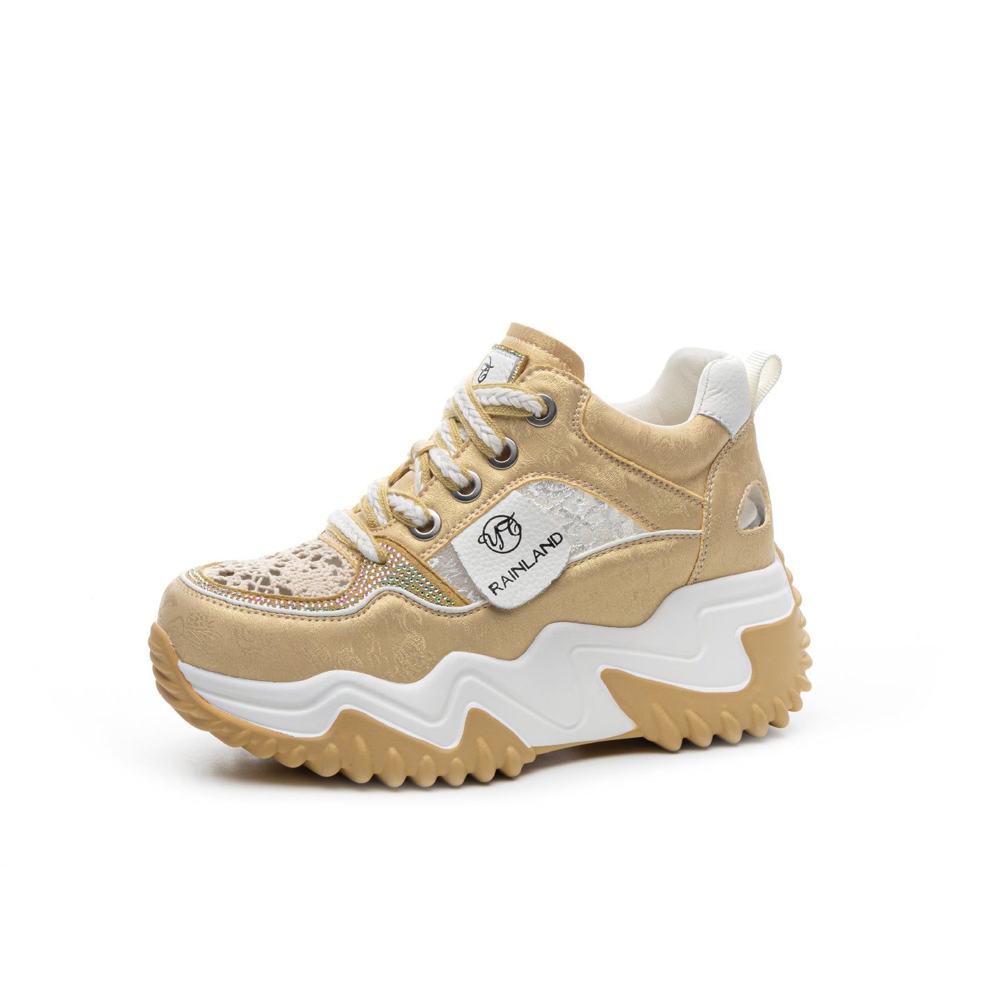 Women's Live Broadcast White Spring Genuine Dad Casual Shoes