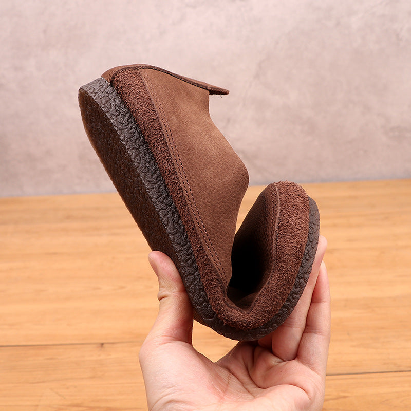 Men's One Pedal Breathable Soft Bottom Lightweight Single Layer Cowhide Lazy Men's Casual Shoes