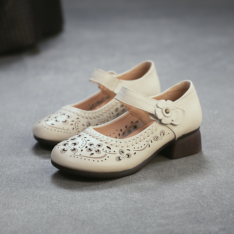 Women's Elegant Small Hollow Breathable First Layer Heels