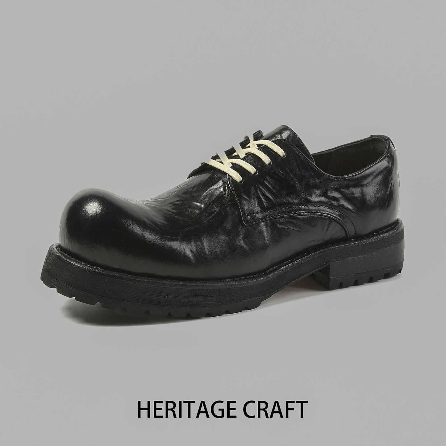 Men's Korean Big Head Genuine Fashion British Leather Shoes