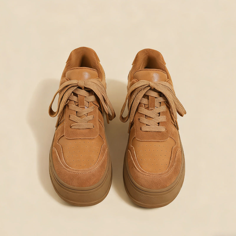 Women's Platform White Height Increasing Niche Retro Low Top Women's Sports Shoes
