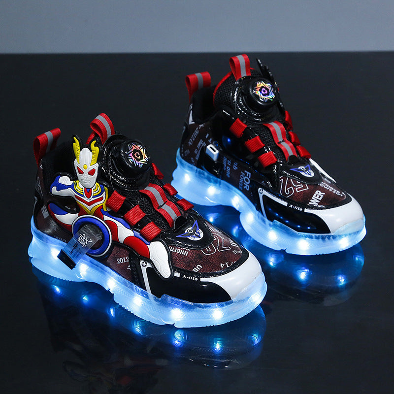 Women's & Men's Colorful Light Up Altman Rotating Button Kid's Sneakers