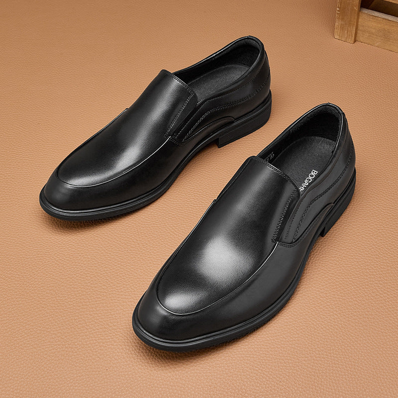 Men's Pumps Business Formal Wear Slip-on First Leather Shoes