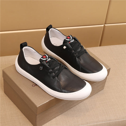 Men's Trendy Slip-on Top Layer Cowhide Easy Casual Shoes
