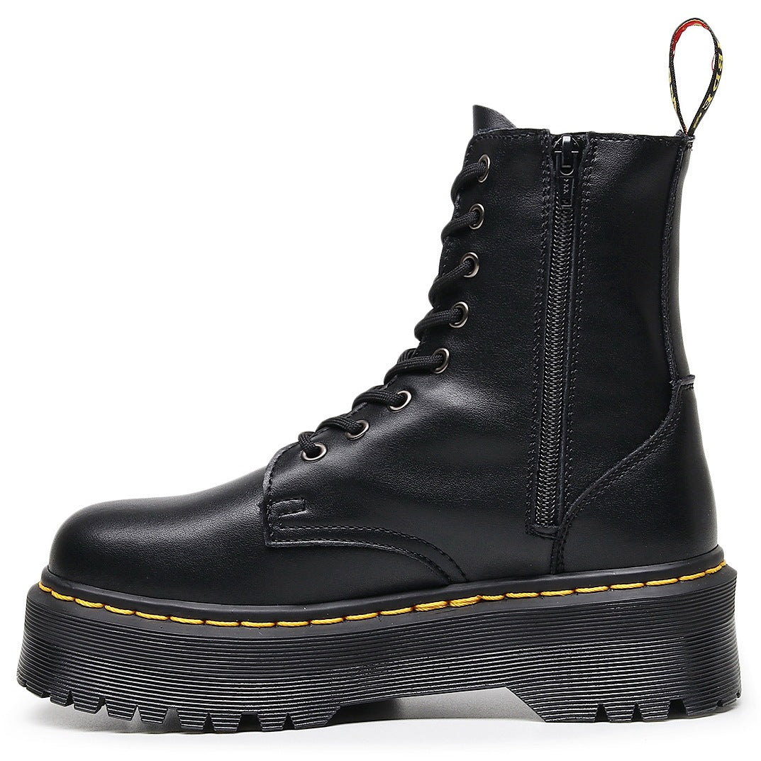 Women's Thick Bottom Motorcycle Side Zipper British Boots
