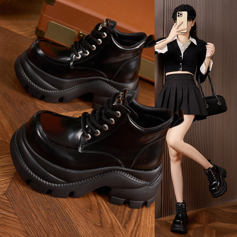 Women's Platform Height Increasing Insole British Style Women's Fashion Shoes