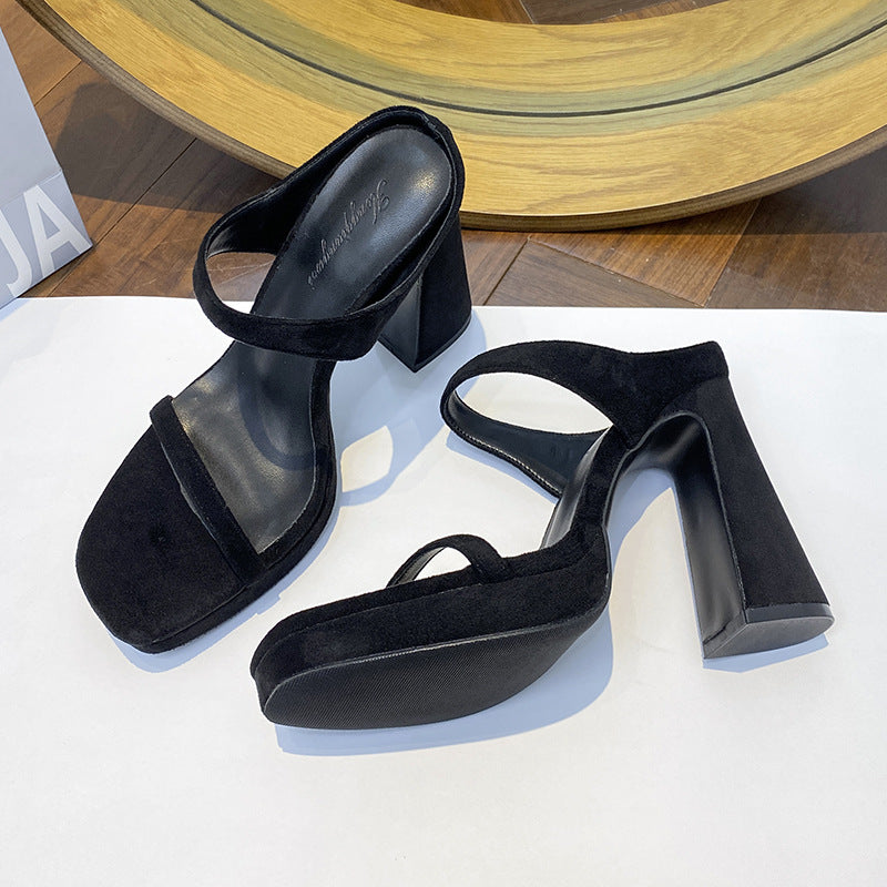 Women's Outer Wear Open Toe Thick Bottom High Heeled Sandals