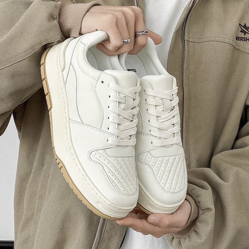 Men's White Platform Sports Leisure Fashion Hight Men's Board Shoes