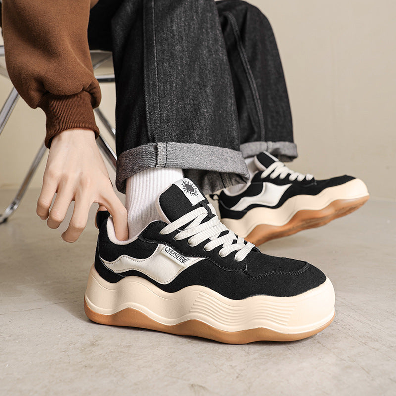 Platform Lightweight Bread Couple Style Four Leisure Men's Board Shoes
