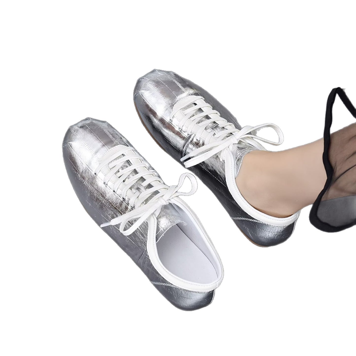 Women's Spring Retro Style German Training Flat Round Toe Women's Casual Shoes
